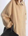 "Dream of Champs Elysees" riveted lapel wool coat women's autumn and winter coat - variant_title