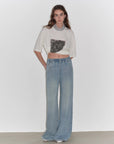 "Dream Street" Cool Lyocell Denim Drape Relaxed Elastic Waist Straight Leg Wide Leg Pants Summer - variant_title