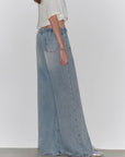 "Dream Street" Cool Lyocell Denim Drape Relaxed Elastic Waist Straight Leg Wide Leg Pants Summer - variant_title