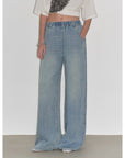 "Dream Street" Cool Lyocell Denim Drape Relaxed Elastic Waist Straight Leg Wide Leg Pants Summer - variant_title
