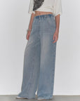 "Dream Street" Cool Lyocell Denim Drape Relaxed Elastic Waist Straight Leg Wide Leg Pants Summer - variant_title