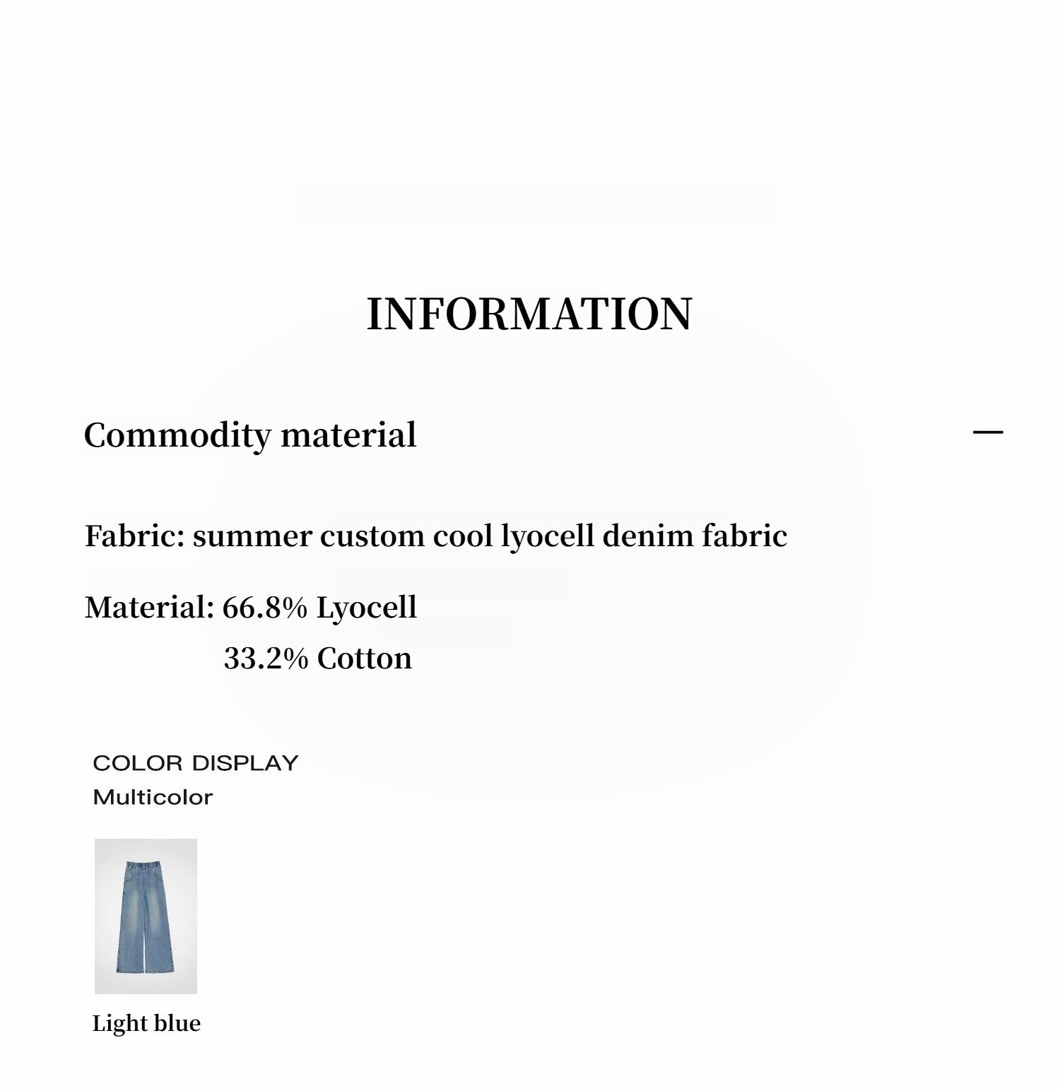 "Dream Street" Cool Lyocell Denim Drape Relaxed Elastic Waist Straight Leg Wide Leg Pants Summer - variant_title