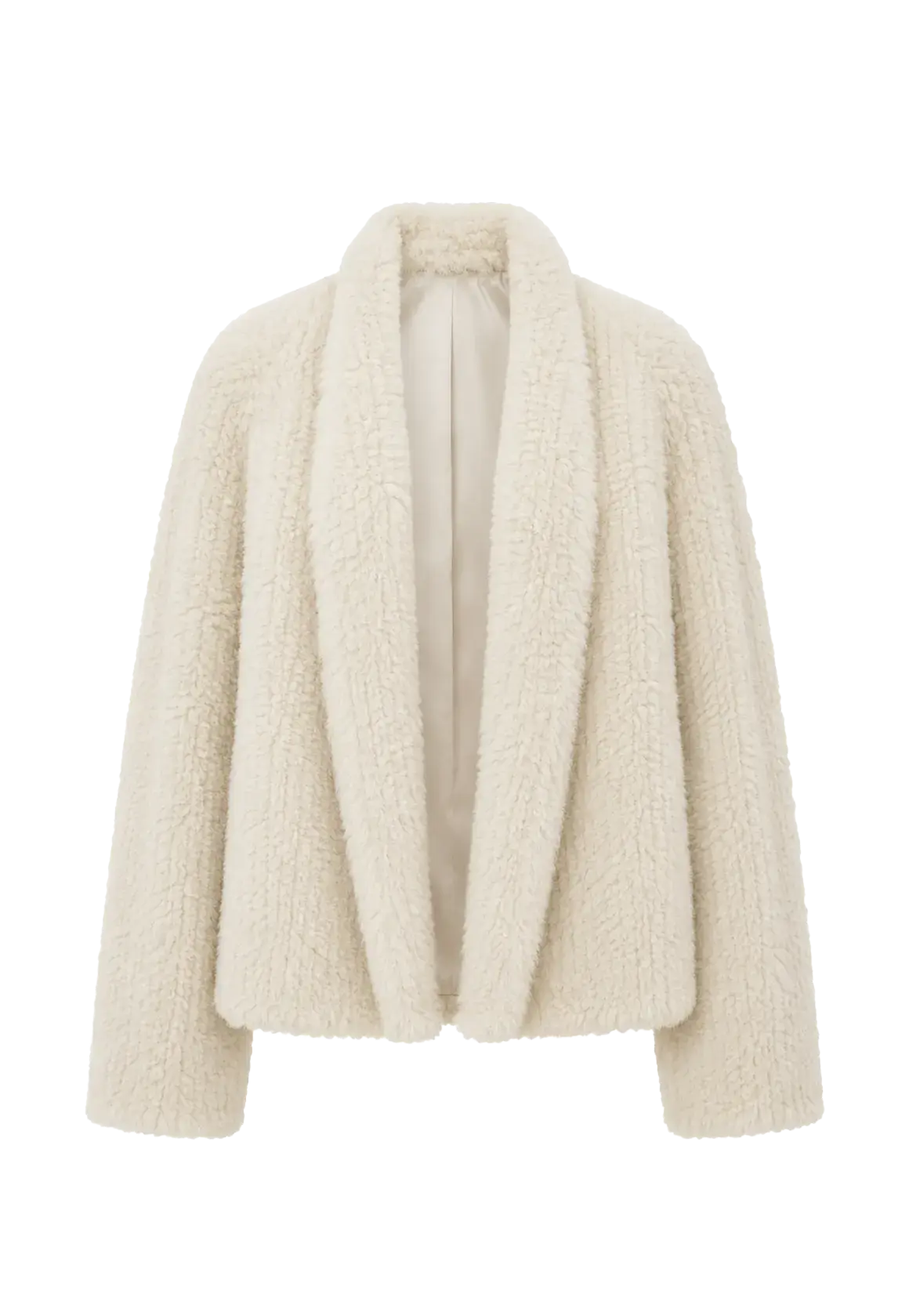 Dream Traveler Pearly White Kopenhagen mink knitted coat, transparent product view