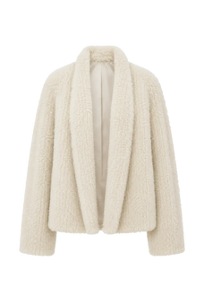 Dream Traveler Pearly White Kopenhagen mink knitted coat, transparent product view