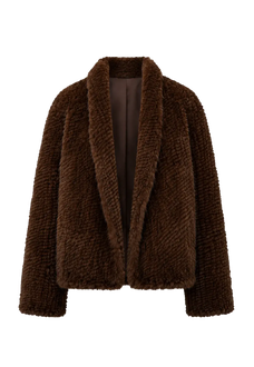 Dream Traveler Maple Brown Kopenhagen mink knitted coat, transparent product view