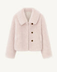 Dream Walk dirty pink Toscana wool shearling short coat product cutout