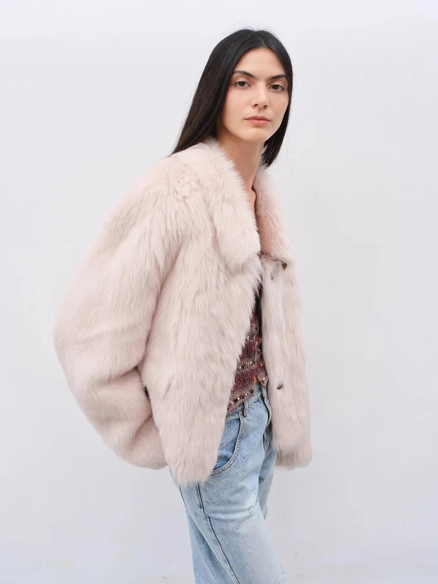 Dream Walk land camel Toscana wool coat, three-quarter styling view
