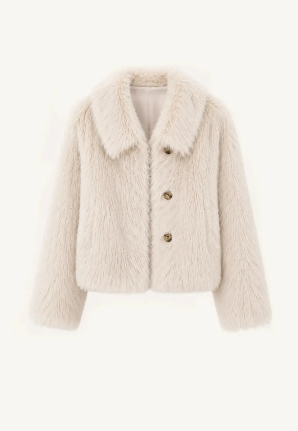 Dream Walk land camel Toscana wool shearling short coat product cutout