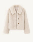 Dream Walk land camel Toscana wool shearling short coat product cutout