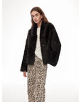 "Dream Walk" long lapel Tuscan wool sheepskin short fur coat for women - variant_title