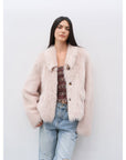 "Dream Walk" long lapel Tuscan wool sheepskin short fur coat for women - variant_title