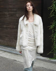 "Dream Walk" long lapel Tuscan wool sheepskin short fur coat for women - variant_title