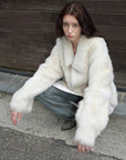 "Dream Walk" long lapel Tuscan wool sheepskin short fur coat for women - variant_title