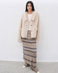 "Dream Walk" long lapel Tuscan wool sheepskin short fur coat for women - variant_title