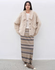 "Dream Walk" long lapel Tuscan wool sheepskin short fur coat for women - variant_title