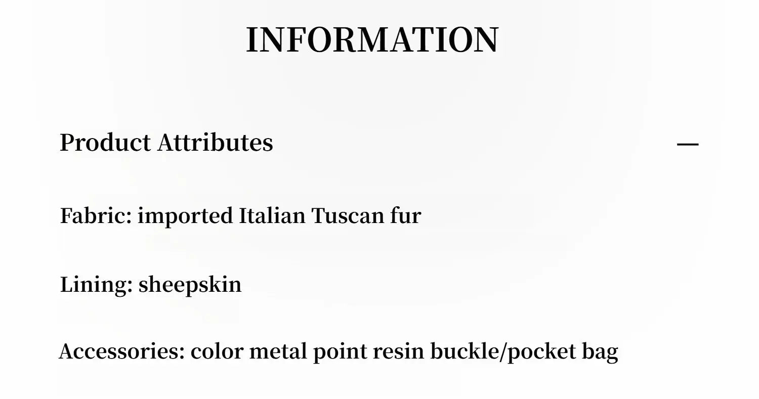 Dream Walk Toscana wool shearling coat materials and product information
