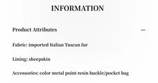 Dream Walk Toscana wool shearling coat materials and product information