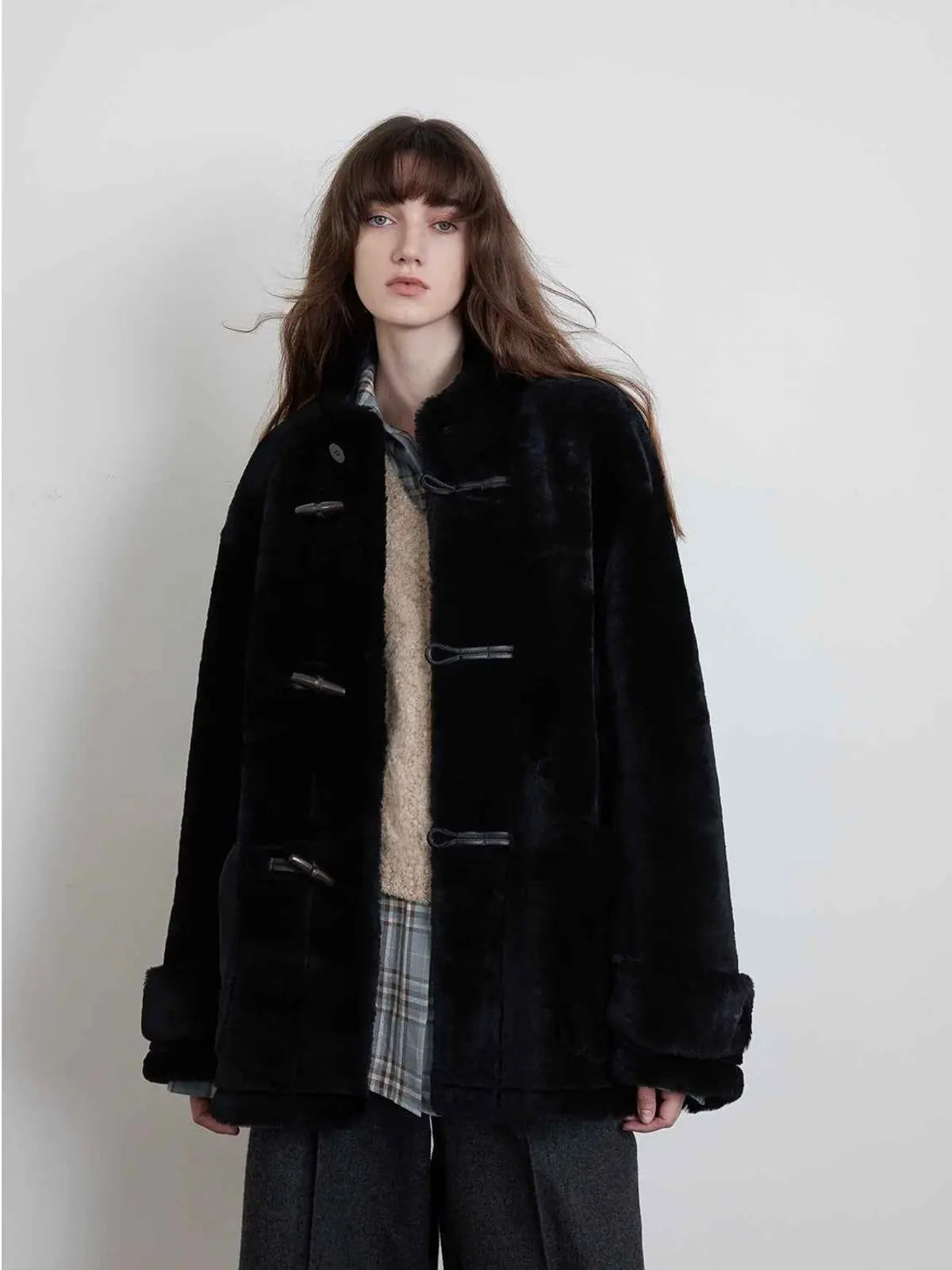 Dreamer long stand-collar sheepskin jacket product image 07
