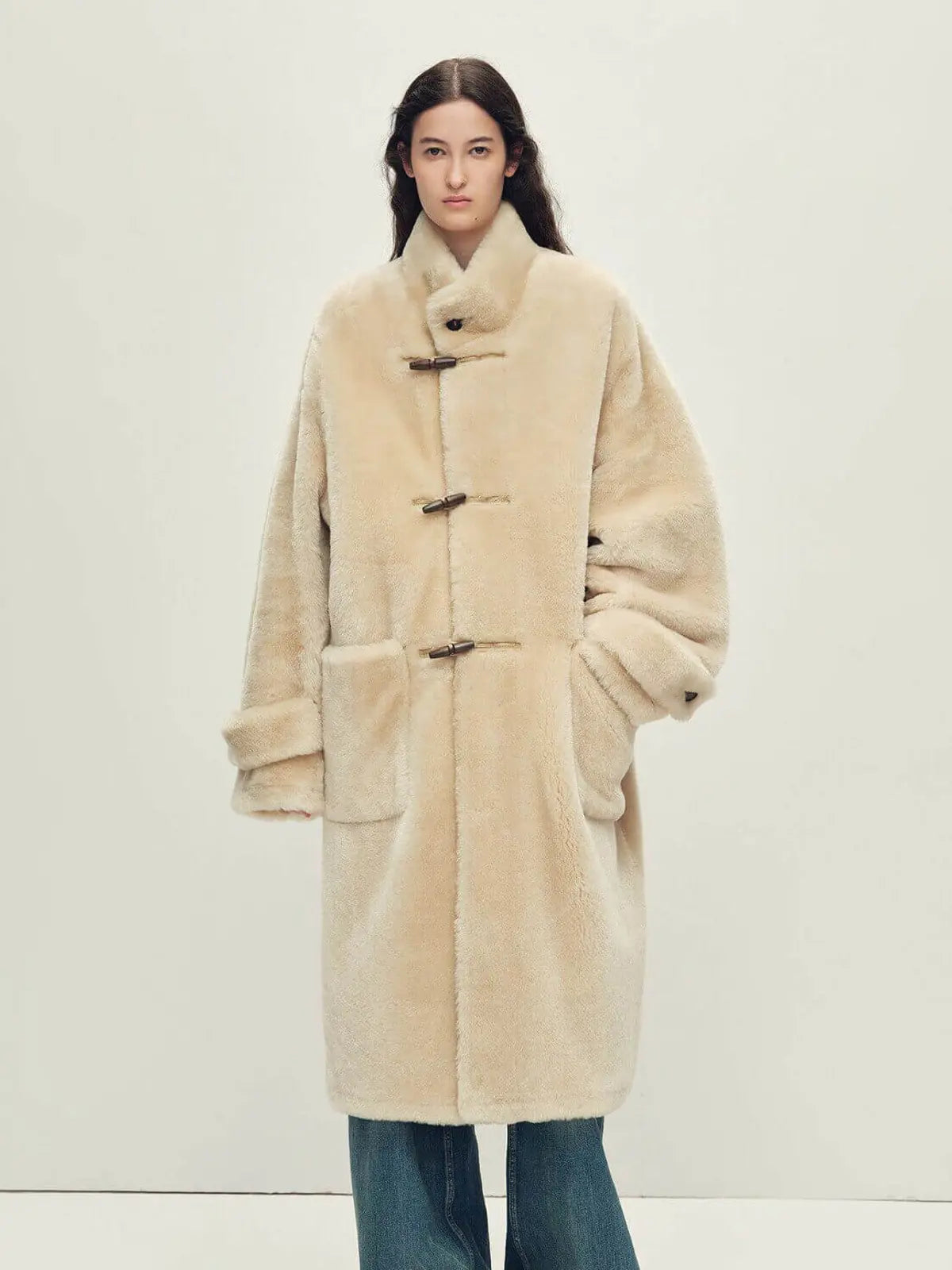 Dreamer long stand-collar sheepskin jacket product image 09