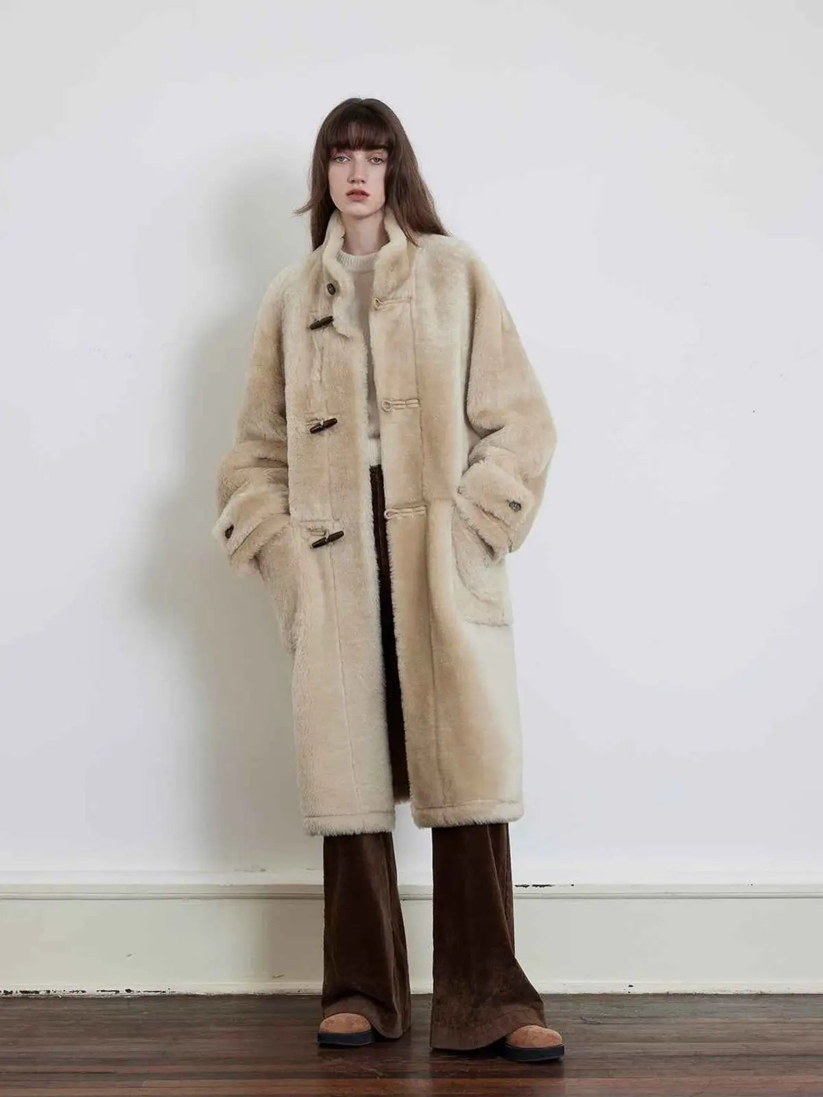 Dreamer long stand-collar sheepskin jacket product image 10