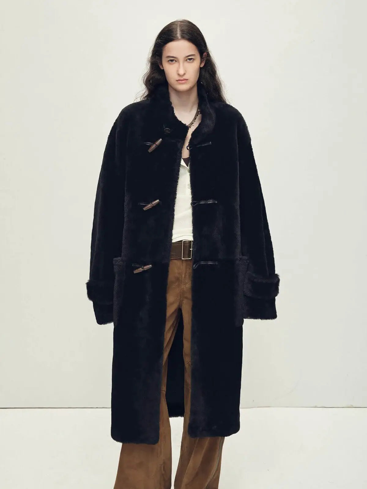 Dreamer long stand-collar sheepskin jacket product image 14