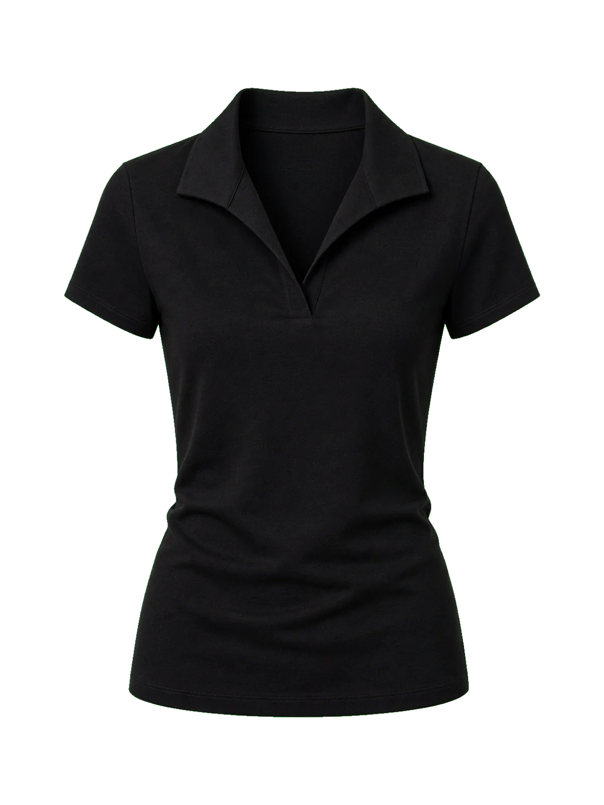 Dublin lapel slim fit short sleeve T-shirt black product cutout