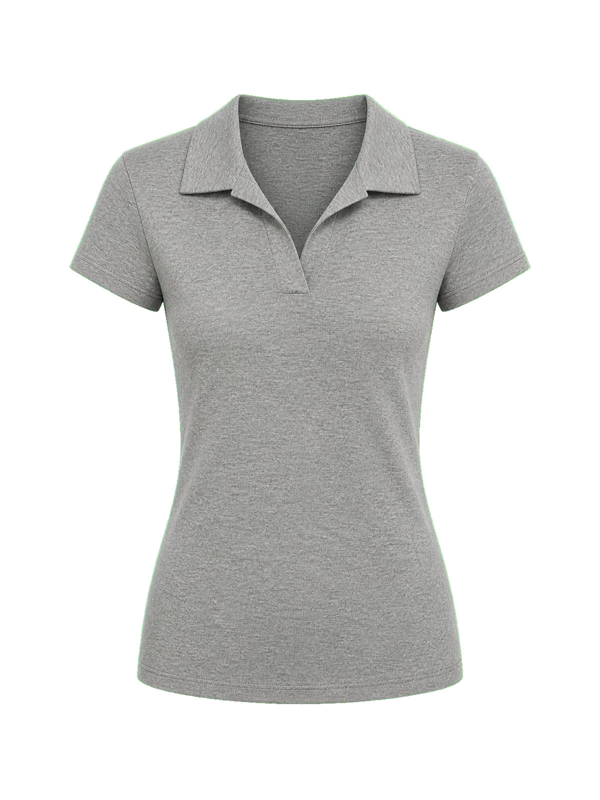 Dublin lapel slim fit short sleeve T-shirt gray product cutout