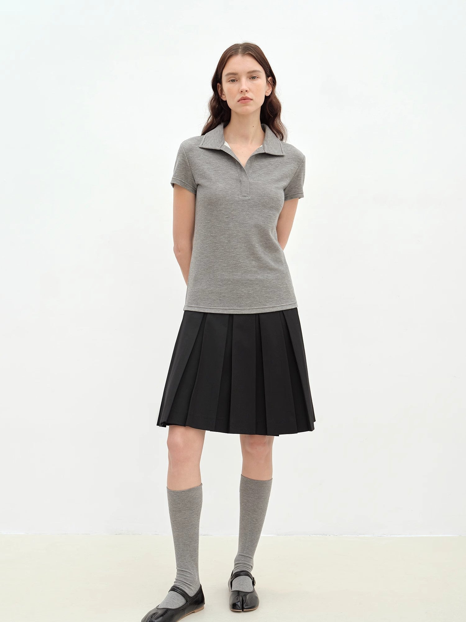"Dublin" Lapel Straight Shoulder Slim Fit Short Sleeve T-shirt Tops Women - variant_title
