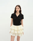 "Dublin" Lapel Straight Shoulder Slim Fit Short Sleeve T-shirt Tops Women - variant_title