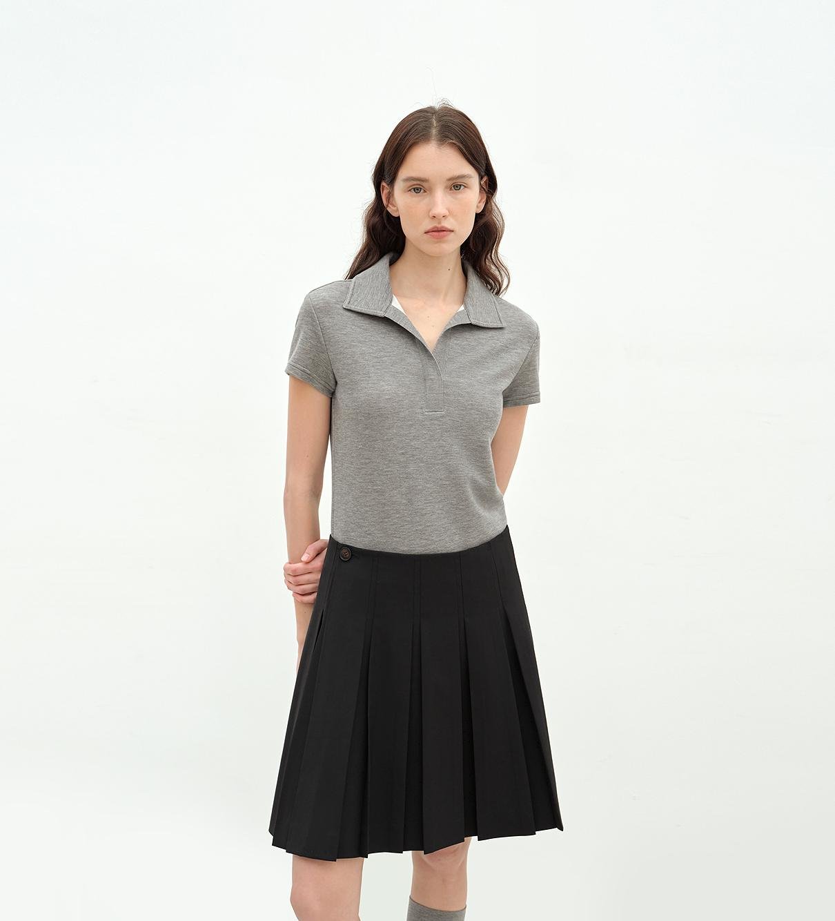 "Dublin" Lapel Straight Shoulder Slim Fit Short Sleeve T-shirt Tops Women - variant_title
