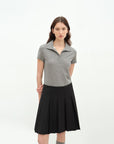 "Dublin" Lapel Straight Shoulder Slim Fit Short Sleeve T-shirt Tops Women - variant_title