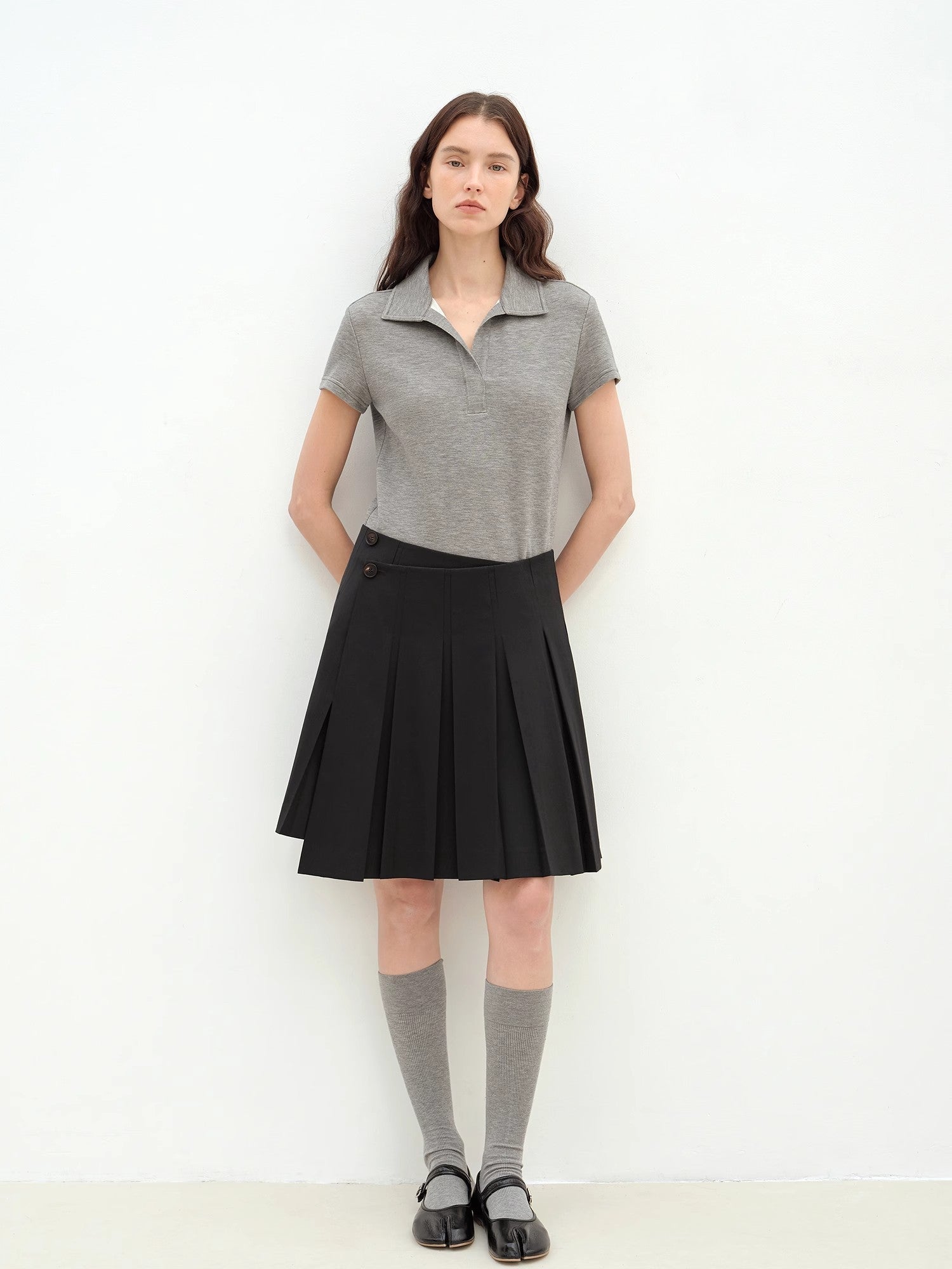 "Dublin" Lapel Straight Shoulder Slim Fit Short Sleeve T-shirt Tops Women - variant_title