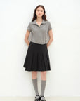 "Dublin" Lapel Straight Shoulder Slim Fit Short Sleeve T-shirt Tops Women - variant_title