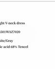 Elegant and intellectual triacetate Tencel blended skin - friendly transparent splicing design V - neck dress - variant_title