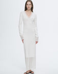 Elegant and intellectual triacetate Tencel blended skin - friendly transparent splicing design V - neck dress - variant_title