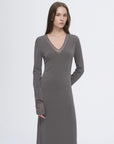 Elegant and intellectual triacetate Tencel blended skin - friendly transparent splicing design V - neck dress - variant_title
