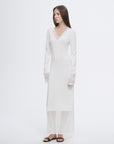 Elegant and intellectual triacetate Tencel blended skin - friendly transparent splicing design V - neck dress - variant_title
