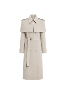Elegant Silhouette alpaca wool coat with detachable cape product image 01
