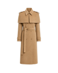 Elegant Silhouette alpaca wool coat with detachable cape product image 04