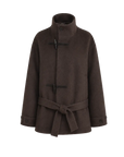 Elegant Warmth alpaca wool blend stand-collar short coat product image 01