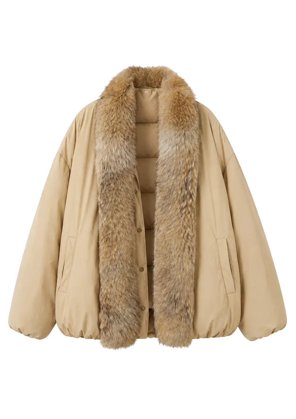 Fireladyfur Glacier Parka white goose down parka with real wolf fur trim