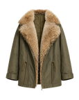 Firelady women's fur parka coat with two-tone Tuscan coyote fur collar, "Wilderness Parka"