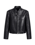 Retro Sheepskin Stand Collar Short Motorcycle Jacket “Caramel Mountain”