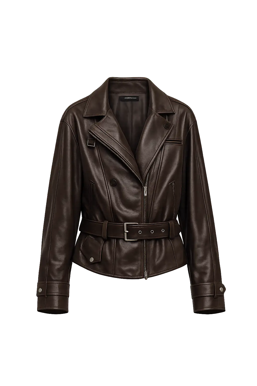 Firelady Fur vintage light waxed sheepskin moto jacket product cutout