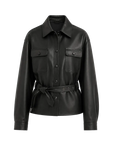 Letrans Women's Cropped Belted Leather Safari Jacket “Twilight Knight”