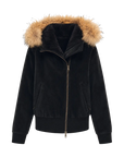 Firelady Women’s Corduroy Down Parka with Detachable Goose Down Hood – Vintage Washed Short Jacket“Boho-Chic”