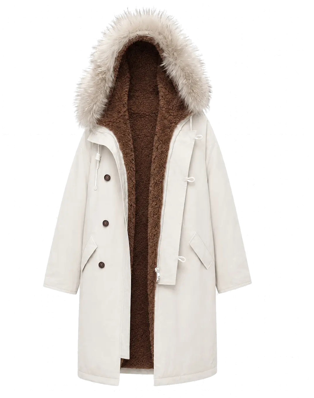 Fireladyfur Manchester City old story hooded down parka with raccoon fur collar product cutout
