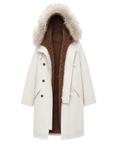 Fireladyfur Manchester City old story hooded down parka with raccoon fur collar product cutout