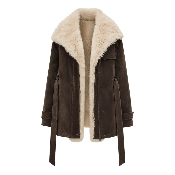 Firelady Fur Glacier Traveler dark brown goose down parka front product cutout
