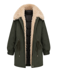 Fireladyfur Women’s Goose Down Parka coat with Toscana Shearling Fur“Green Mile Miracle”
